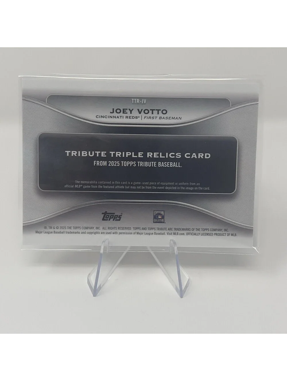 2025 Topps Tribute Joey Votto Triple Relics Bat TTR-JV #'d /199 Cincinnati Reds